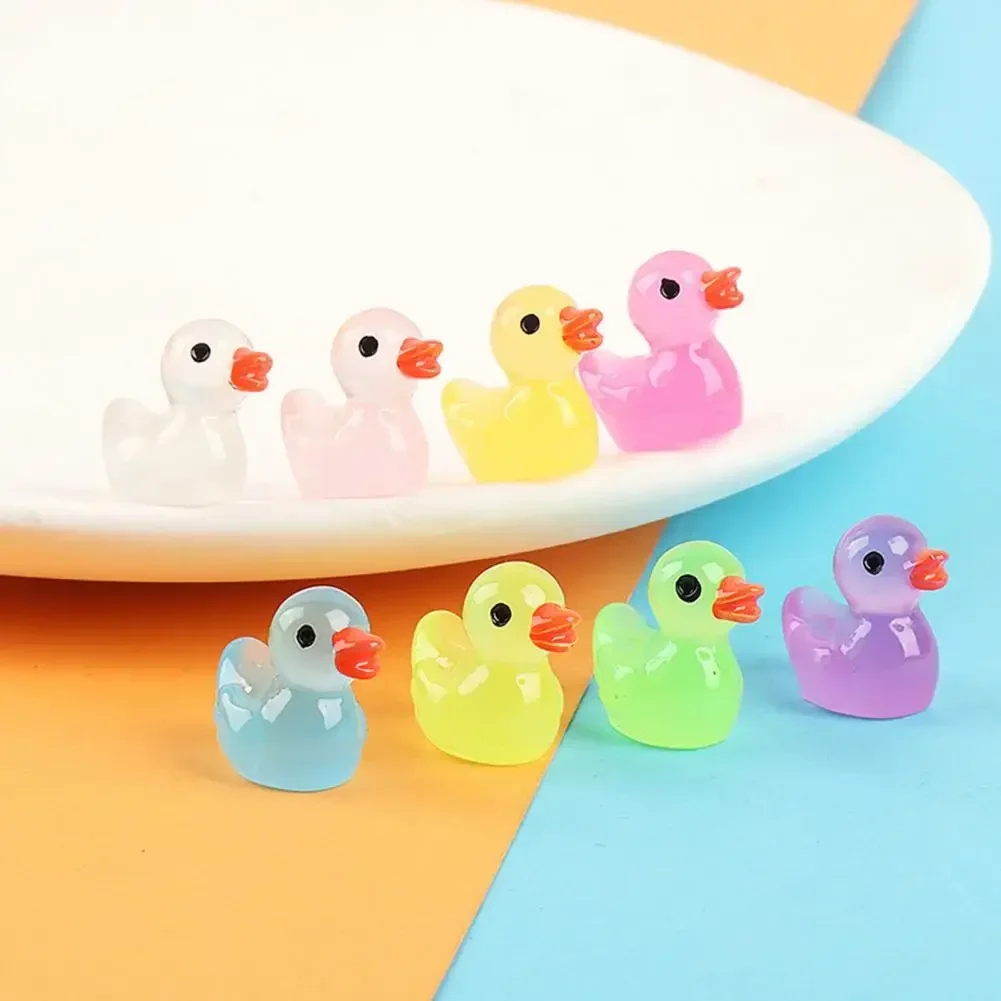 Luminous Resin Dolls Crafts Decoration Table Decoration and Accessories 5/10pcs Room Decor Mini Car Duck Ornaments Home Garden.