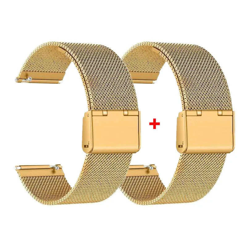 Elegant Milanese Metal Bracelet Strap - 2-Pack (18mm, 20mm, 22mm)