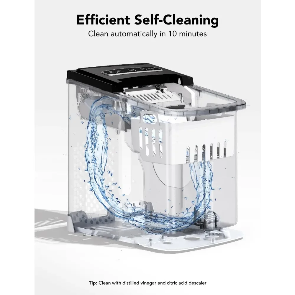 with Voice Remote, 9 Ice Cubes in 6 Minutes 3 Sizes, 26lbs/Day, Self