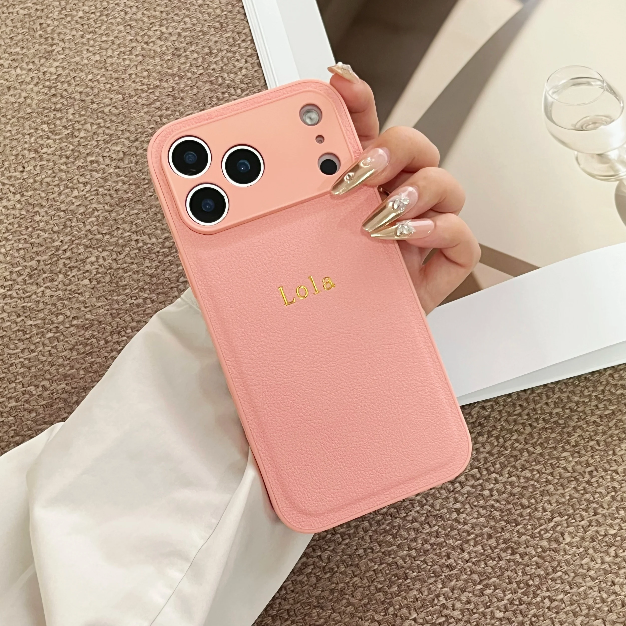Personalized Luxury Classic Faux Leather Case For iPhone 17 16 thumbnail 3