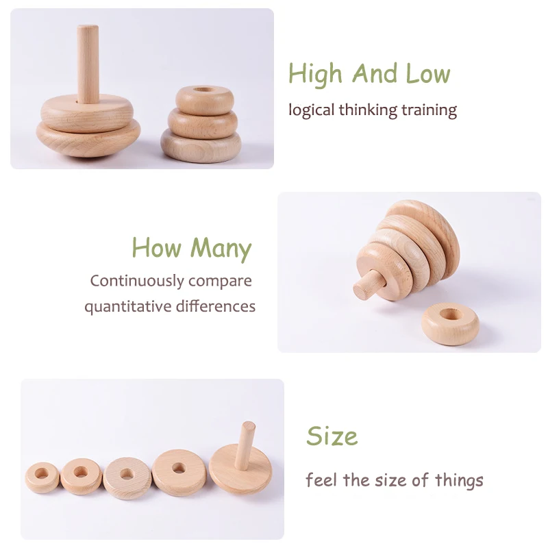Stacking Puzzle Toys Cup Stacking Toys Wooden Toys Puzzle Toys Educational Toys Stacking Toys Wooden Game Toys Children Stacking Circle Wooden Toy Tumbler Game Beech Stack Tower Fine Motor Skills Montessori Early Education Toy For Toddlers