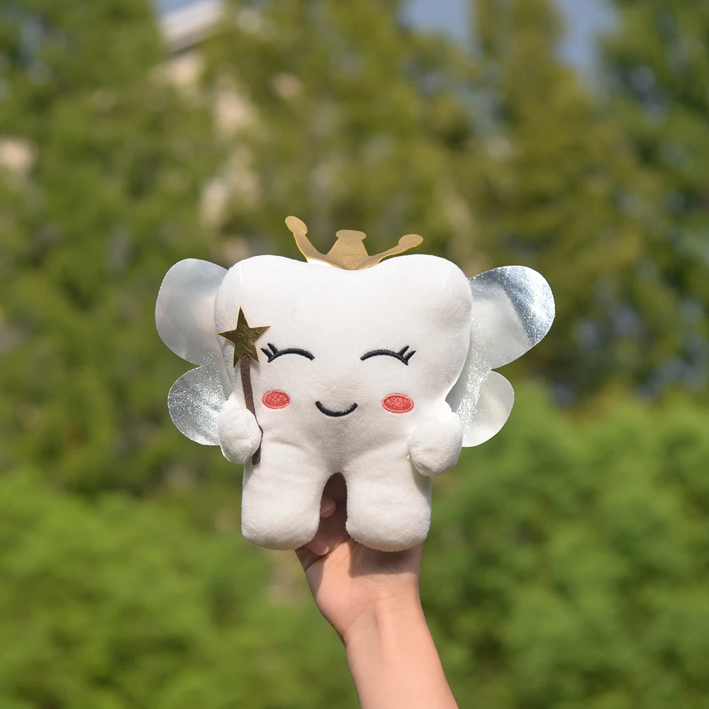New kawaii Pink Tooth Fairy Plushies Toy Cartoon Soft Stuffed Funny Tooth Pillow Home Decor Birthday Gift for Children 3