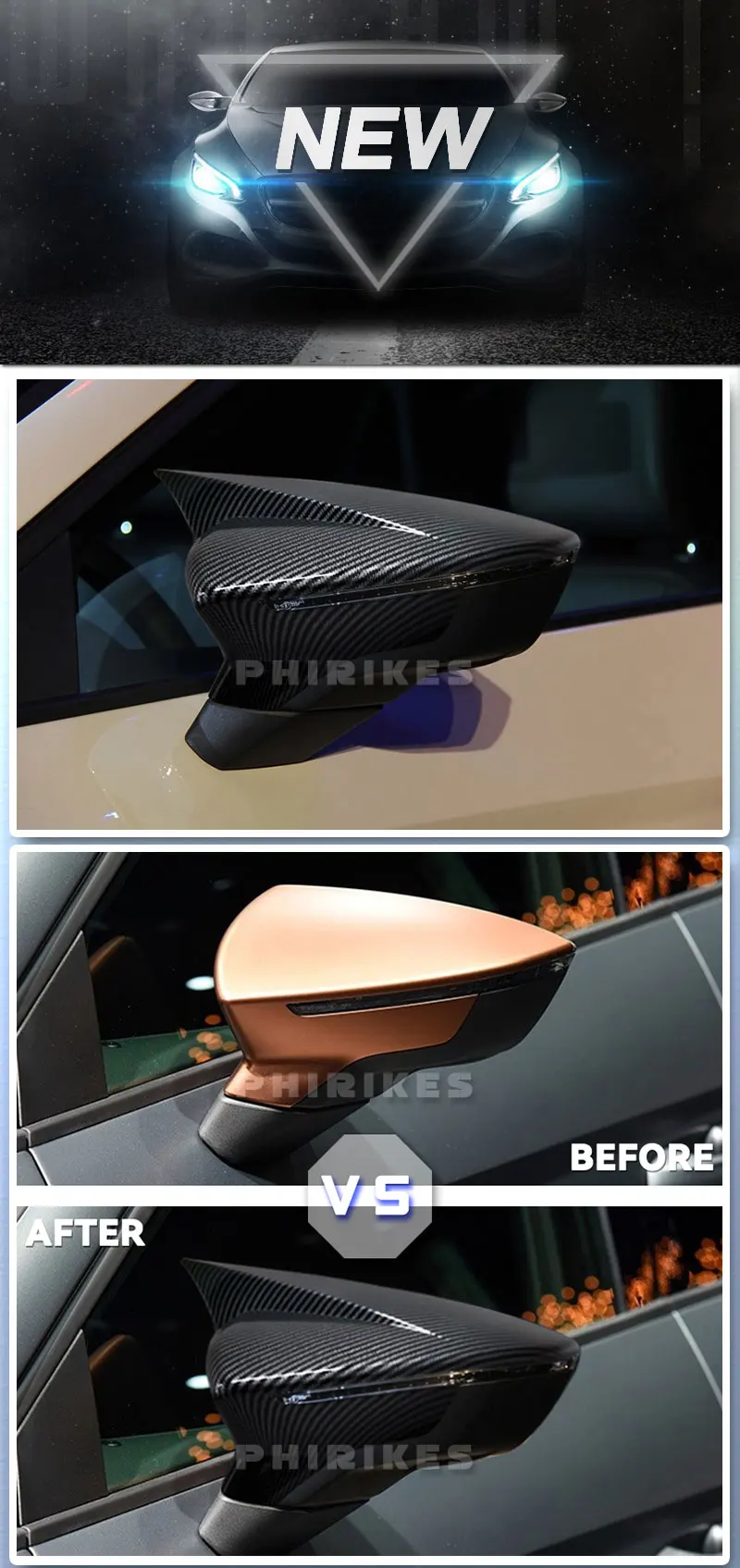 Schwarz Glanz Spiegelkappen Außenspiegel für SEAT Leon 5F ab 2012 Arona  Ibiza KJ 6F ab 2017 mc148 – SpeedyParts