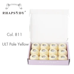 Rhapsody Pearl Cotton Crochet & Embroidery Thread Set - 12 Balls of Premium Mercerized Egyptian Cotton - Size 8 (811 Pale Yellow)