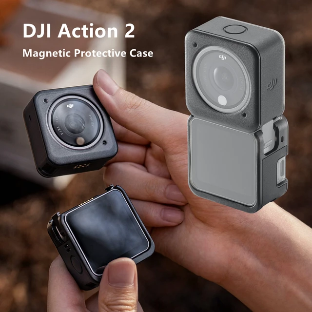 DJI Action 2 Dual-Screen Combo WITHOUT Magnetic Protective Case, 4K Action  Camera with Dual OLED Touchscreens, 155° FOV, Magnetic Attachments