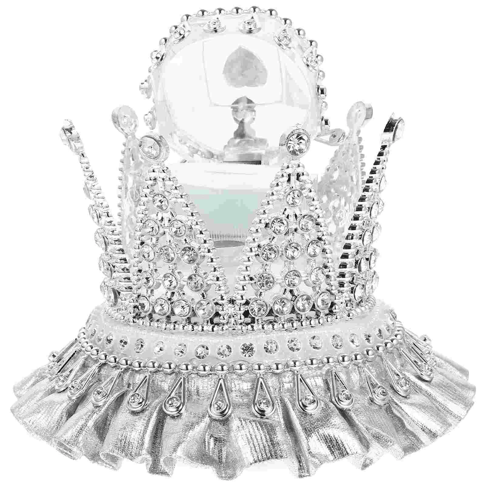 

Crown Shaped Ring Box Shiny Inlaid Rhinestone Ring Box Wedding Ring Case