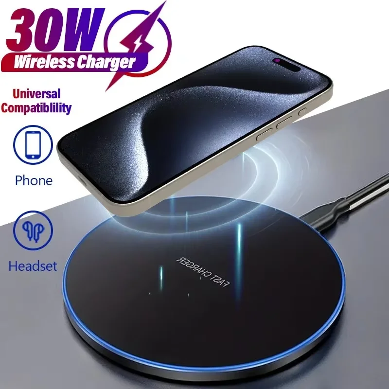 30W Wireless Charger Pad Stand Mobile Phone Chargers Fast Charging