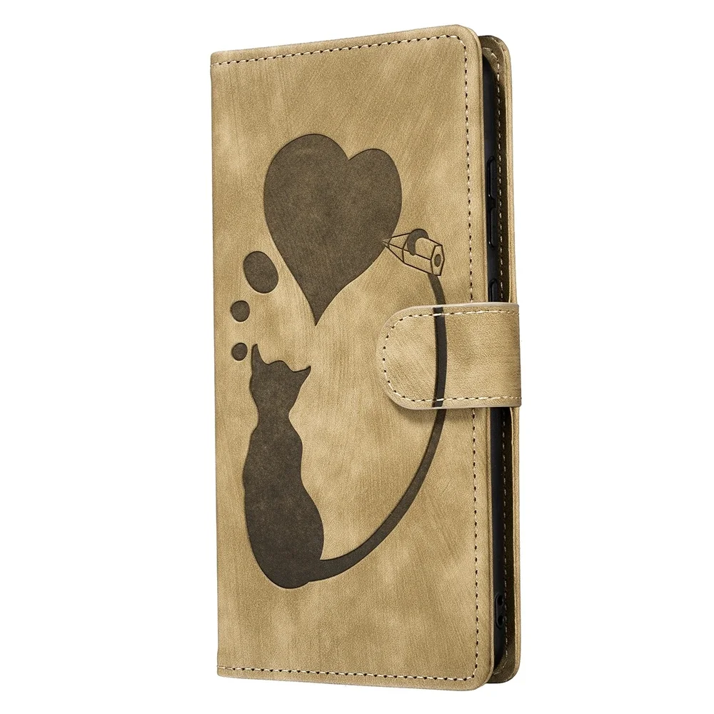 Kawaii Cat Animal Wallet Flip Leather Phone Case - Women's Stylish Back Cover