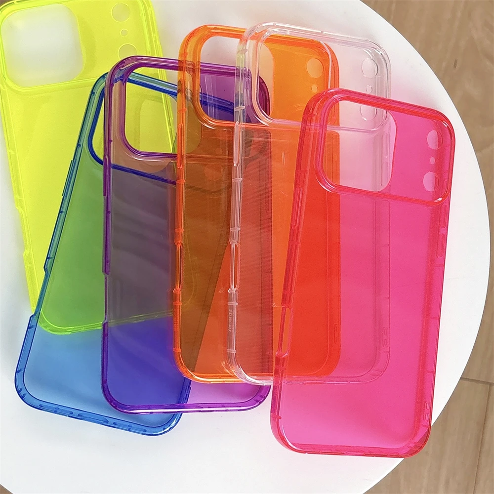 Fluorescent Candy Color Translucent Shockproof Phone Case - Ultra Thin and Slim Design