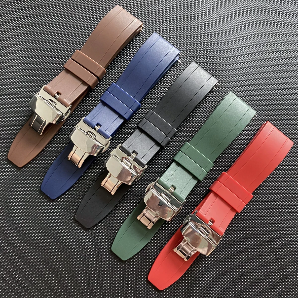 Inexpensive Elegant Rubber 20 mm Wristwatch Band 5-MAX463_K0009923