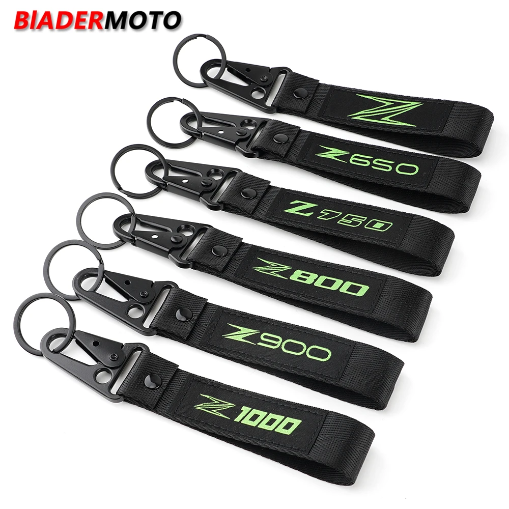 

2022 New Motorcycle Key Holder Keychain For KAWASAKI Z650 Z900 Z800 Z750 Z1000 Z300 Z400 Z 400 650 800 900 Embroidery Keyring