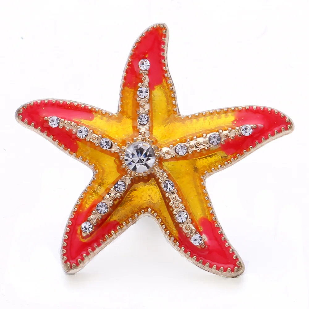 20pcs Snap Button Jewelry DIY Metal Starfish 18MM Snap Buttons Fit 18mm Snap Button Bracelet Necklace