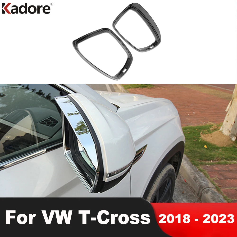 Für volkswagen vw t-cross tcross 2010-2015 2018 2020 Carbon Seitentür  Rückspiegel Augenbrauen Regen Sonnenblende Abdeckung