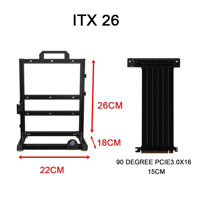 MOD 크리 에이 티브 알루미늄 오픈 PC 케이스 프레임 ITX MATX ATX, GPU 연장 케이블이있는 DIY 데스크탑 게임 캐비닛 랙
