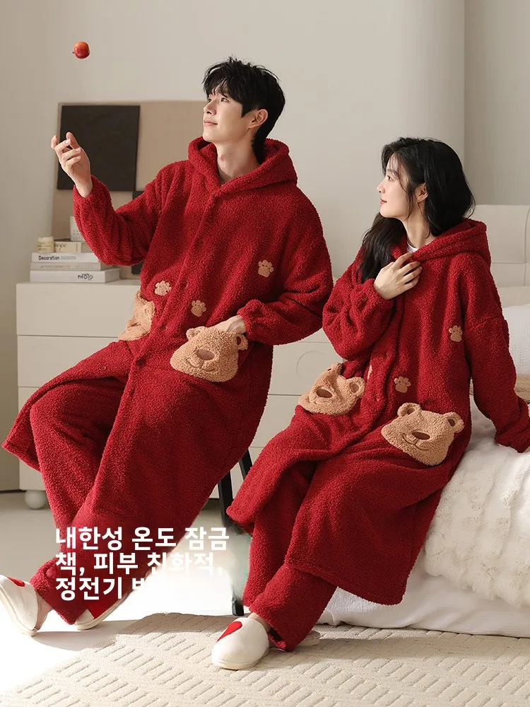 두꺼운 슬립 두꺼운 커플 슬립 반면 플리스 중간 길이 슬립 두꺼운 커플 슬립 두꺼운 커플 슬립