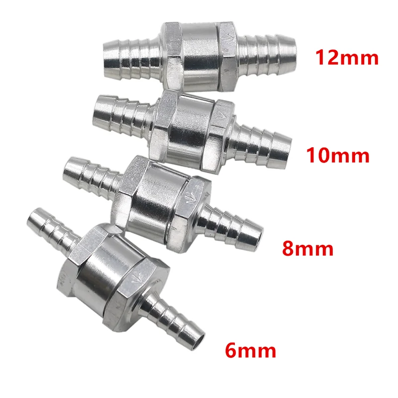 

1Pc 6/8/10/12mm Aluminium Alloy Fuel Non Return Check Valve One Way Fit Carburettor Wholesale Price