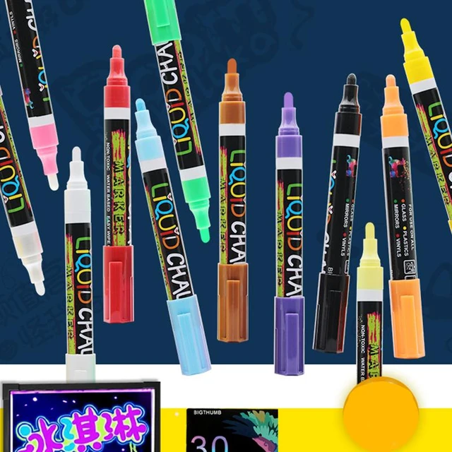 12 Color/set Liquid Erasable Chalk Marker Pens Glass Windows Blackboard  Markers Stickers Liquid Ink Pen Chalkboard Tools Office - AliExpress