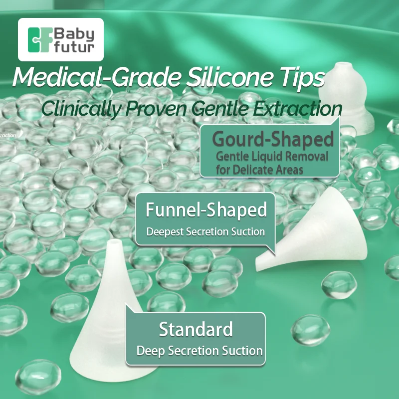 babyfutur Electric Baby Nasal Aspirator: Adjustable Suction, Safe Low-Noise, Rechargeable with Music & Night Light for Newborns