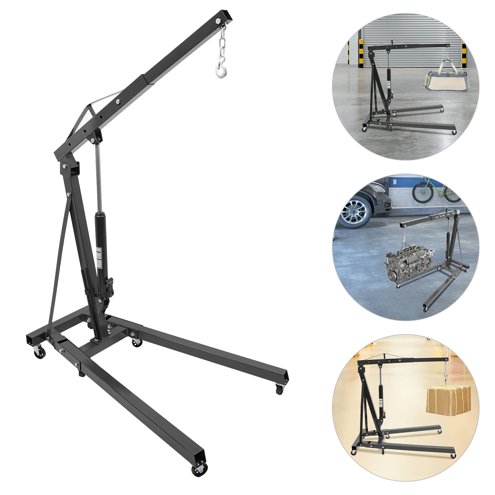 Engine Hanger Engine Crane Hydraulic Car Crane 1T Ton Folding Mobile Auto Maintenance Tool