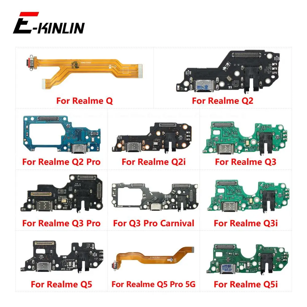 

USB Power Charging Charger Dock Port Flex Cable With Mic For OPPO Realme Q Q2 Q2i Q3 Carnival Q3i Q5i Q5 Pro 5G