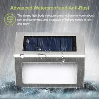 1/2/4/10PCS ไฟผนังพลังงานแสงอาทิตย์ 3 LED บันไดไฟเซนเซอร์ตรวจจับแสงกันน้ําระบายน้ํา Ditch รั้วกลางแจ้งระเบียงระเบียง 4