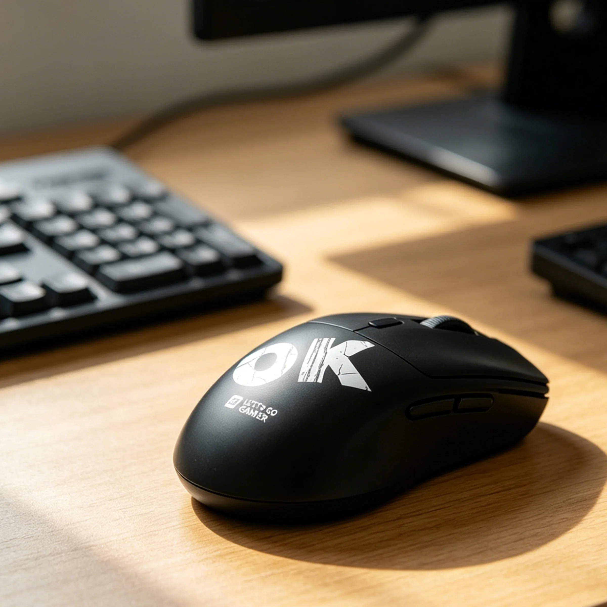 Tri-Mode Wireless Rechargeable Gaming Mouse, Cool Black Design