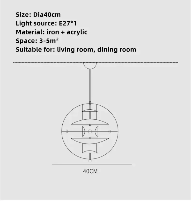 Description Picture 2 of itemDanish Personality Spherical Planet Lamp Creative Nordic Cafe Tea Restaurant Bar Designer Chandelier Room Decor