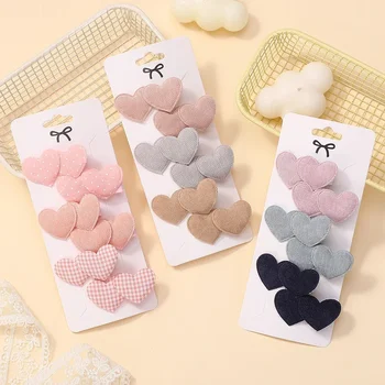 6Pcs/Set Mini Hair Clips for Girls Elegant Heart Designs Cute Headwear Lovely Kids Hair Accessories Outdoor Wear 1