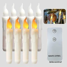 Halloween LED Floating Candles Magic Wand Remote Hanging Operated Potter Harries Battery Floating Candles Warm Light Decoration