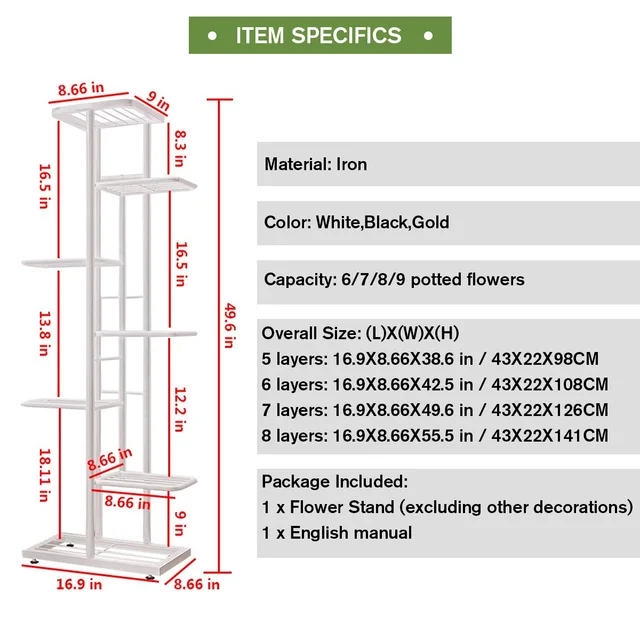 etagere a plante en fer pour plantes à plusieurs étages – Image 5
