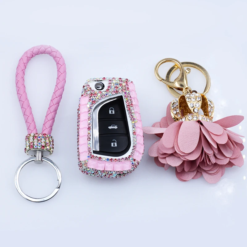 

Key Fob Cover For Toyota Highlander Camry Corolla Key Chains Car Accessories For Girls