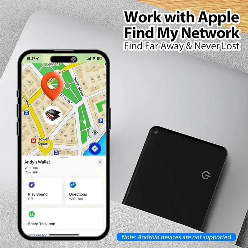 Wallet Tracker Card GPS Locator Smart Tag Wireless Charging Tracking Location for Iphone Apple Device