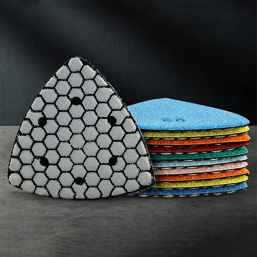 

90mm Triangle Diamond Dry Polishing Pads For Granite Marble Concrete Stone Sanding Pads Polishing Discs
