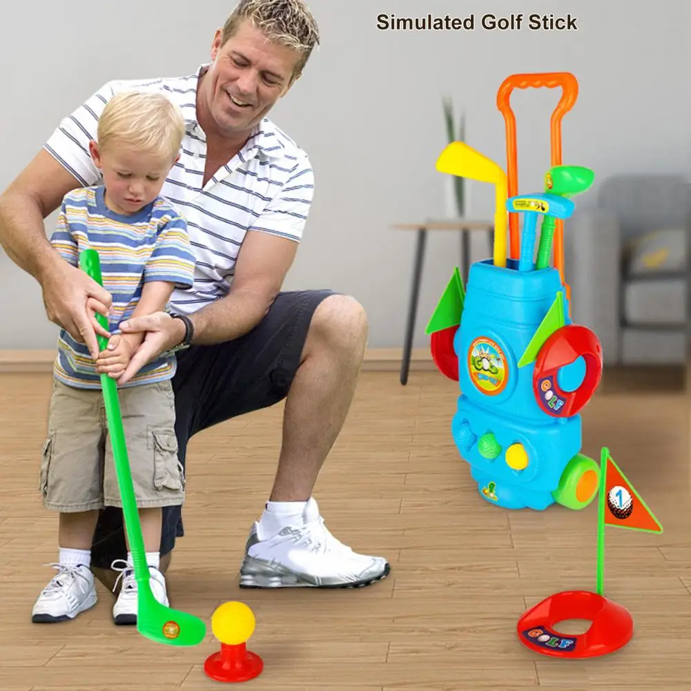 

Children Golf Playset Kids Toddler Golf Set with Clubs Balls Practice Holes Indoor Outdoor Sports Toy for 3-5 Year Olds Bright