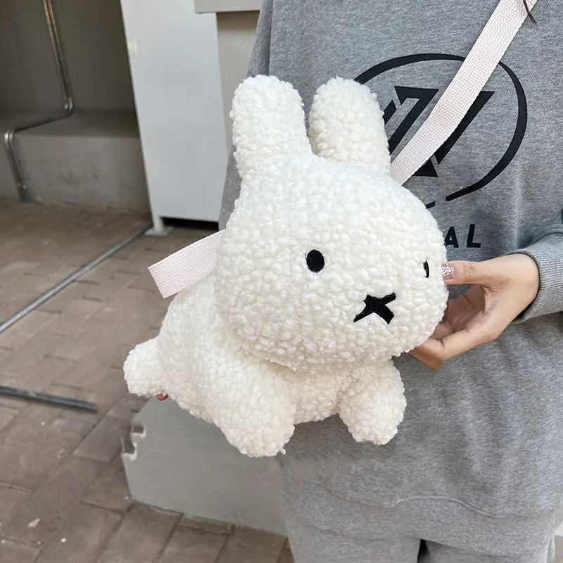 

Cute Sanrio Plush Dolls Shoulder Bag Miffys Accessories Kawaii Beauty Cartoon Anime Satchel Organizer Backpack Toy for Girl Gift