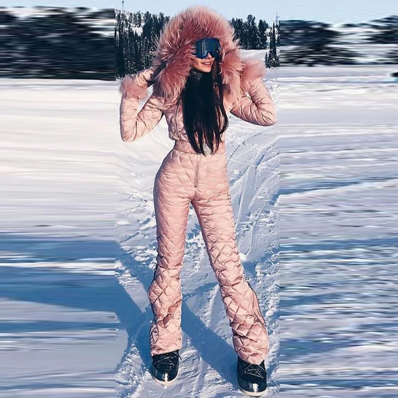 concepto champán alma Mono de lana para esquí de montaña para mujer, chaqueta de esquí de  invierno súper cálida, pantalones, traje de nieve transpirable, traje de  esquí de una pieza| | - AliExpress