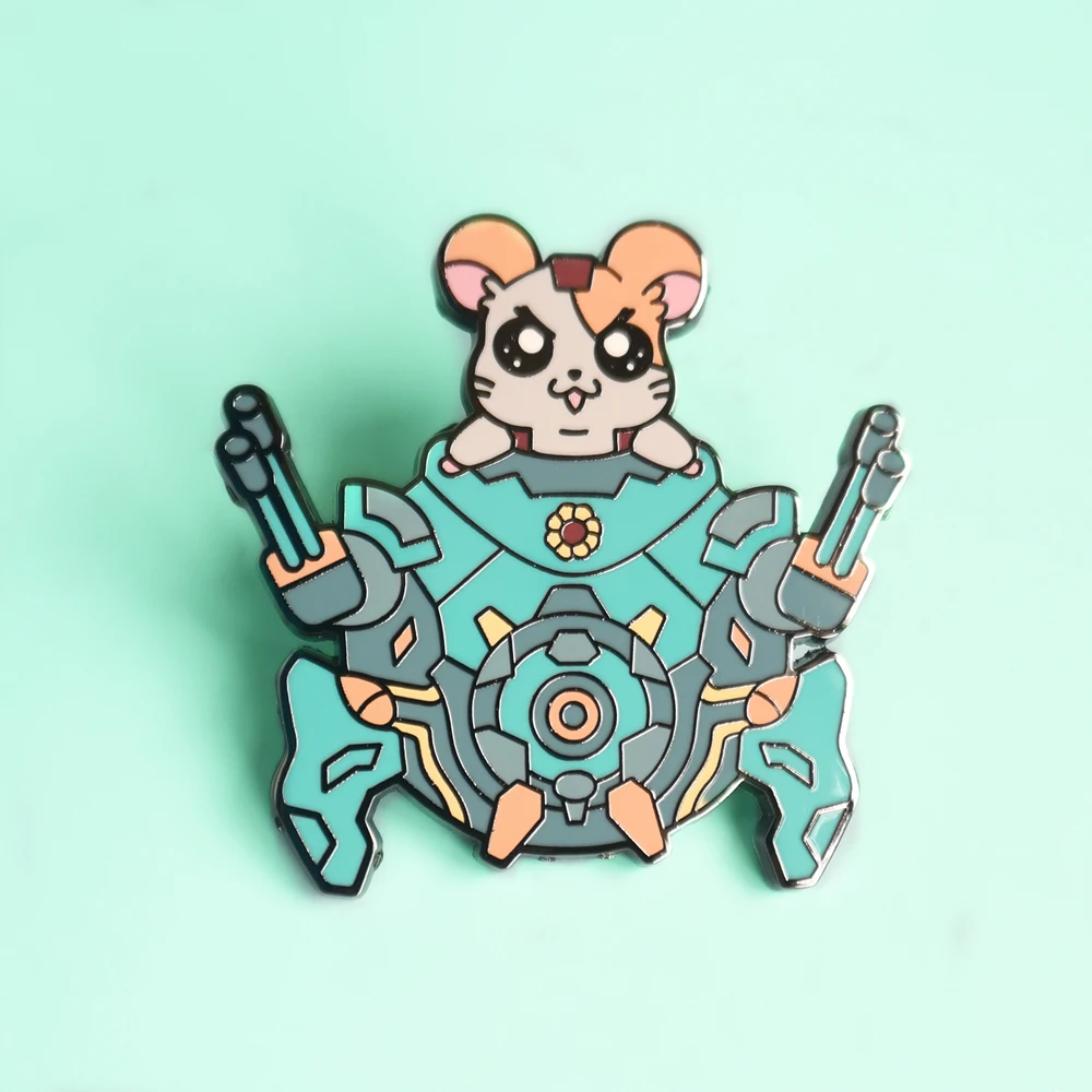 Overwatchs Funny Hammonds Hamtaro Mash Up Hard Smalto Pin Fashion Cute Animal Criceto Spilla Shooting Game Fan Regali Unici