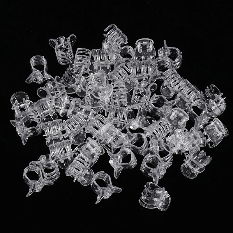 Transparent 6 Claws Orchid Clips Plastic Butterfly Flowers Support Clear Fixer For Garden Vine Stem Plants Climbing 50Pcs