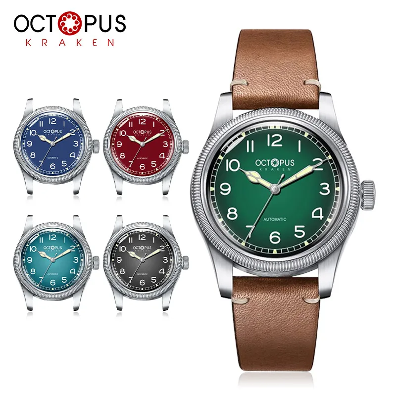 Octopus Kraken Pilot Men Watches NH35 Movement Automatic Stainless