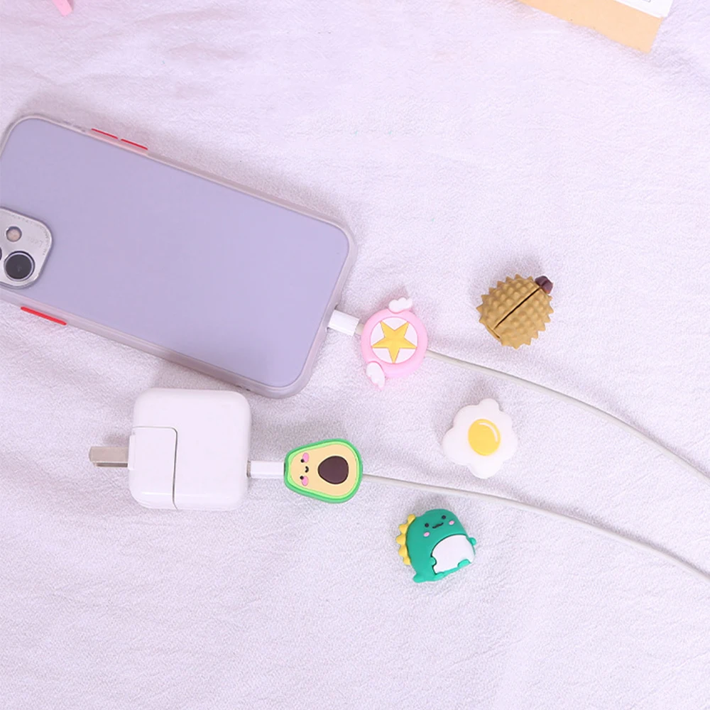 Cute Cartoon Cable Protector Bites Wire Organizer Winder Saver For USB Charging Cable Data Line Earphones Cord Protector Cover