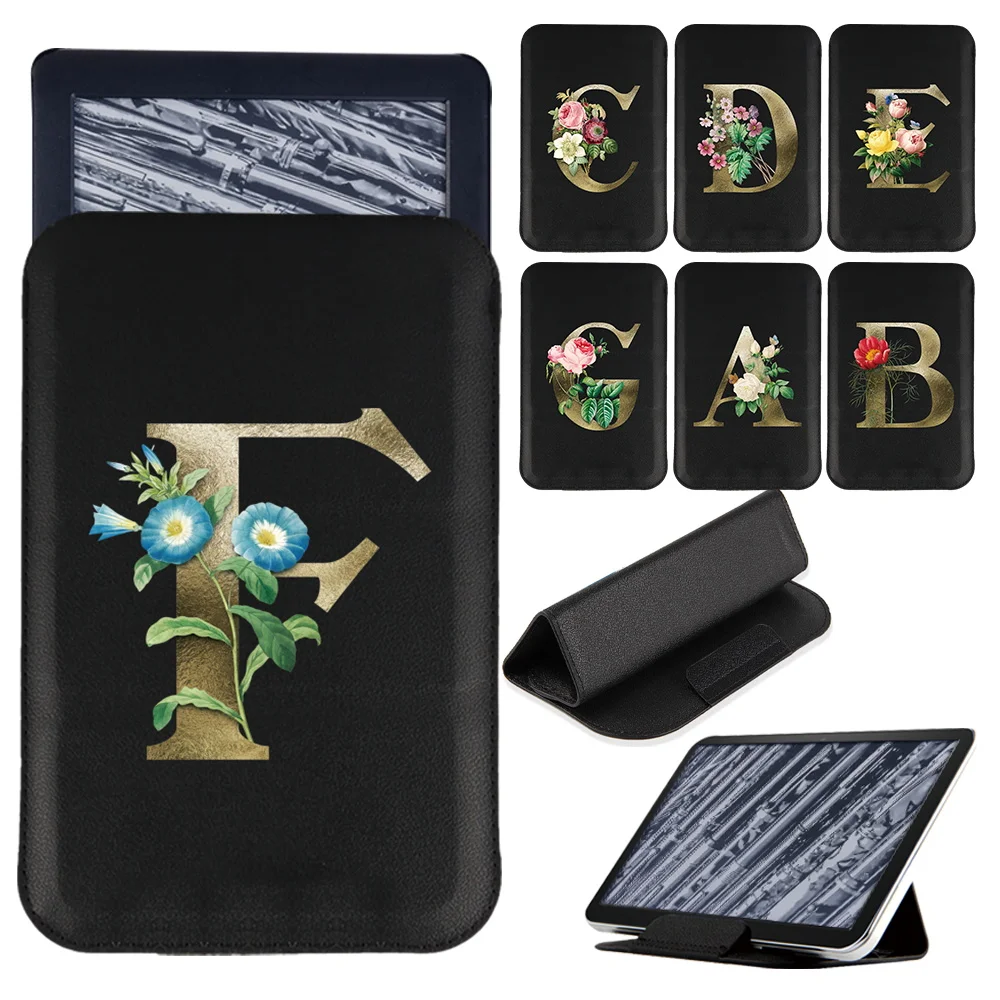 Borsa Per Tablet Per Kindle Paperwhite 5/Paperwhite 4/Paperwhite 1 2 3/Kindle 10Th/Kindle 8Th Golden Flower Print Magnet Pack