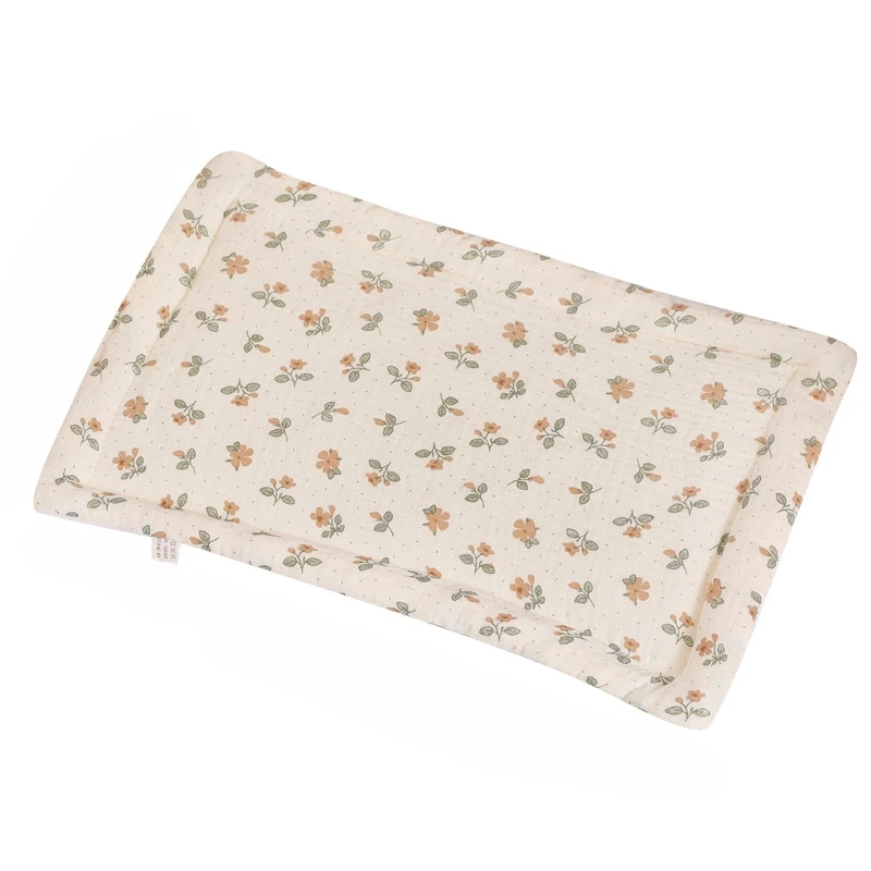 Newborn-Pillow Pad Cotton Bean Velvet Cartoon Pattern Flat Pillow Baby Anti Vomiting Pad Four Seasons Cotton Breathable Pillows 6