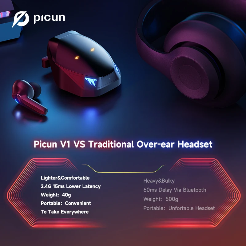 Earbud Gaming Picun V1, 15ms latensi rendah dengan Dongle