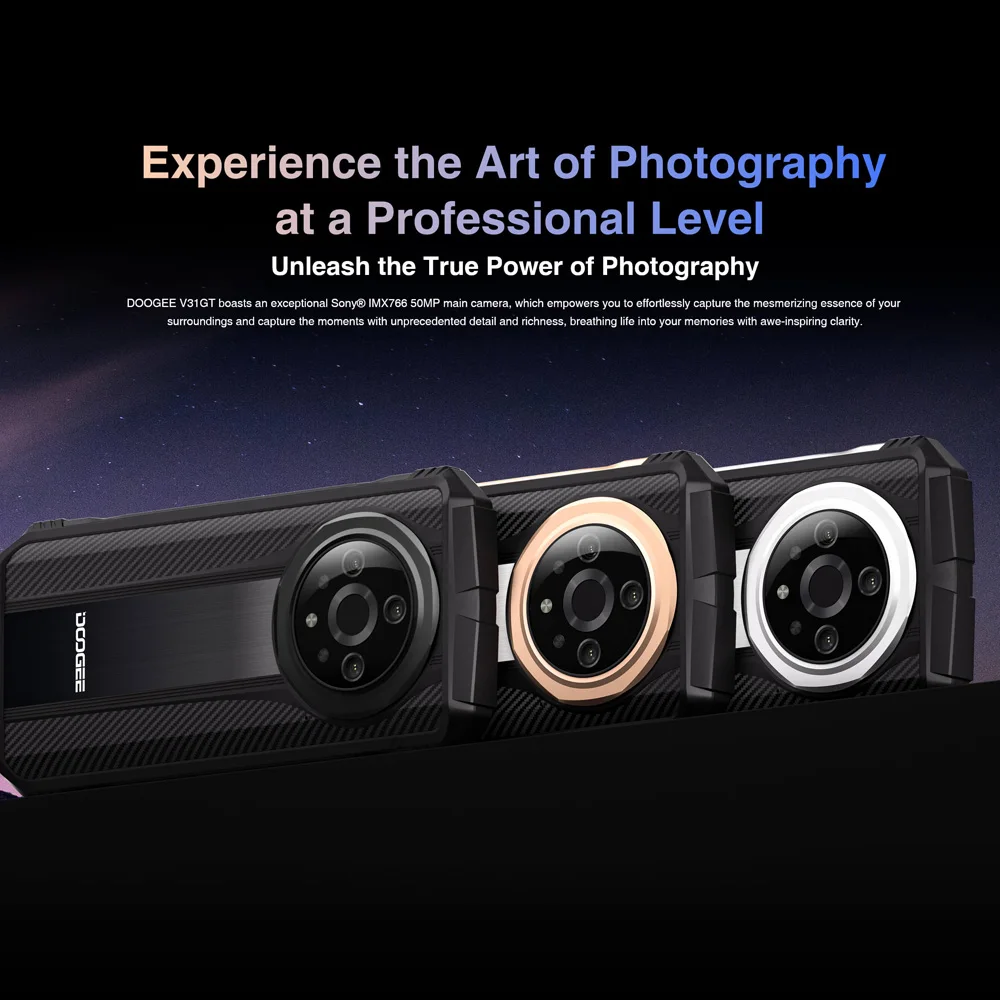 World Premiere DOOGEE V31GT Rugged Phone 6.58” FHD Dimensity 1080 Octa Core 5G Thermal Imaging 10800mAh 66W Fast Charging Phone 3