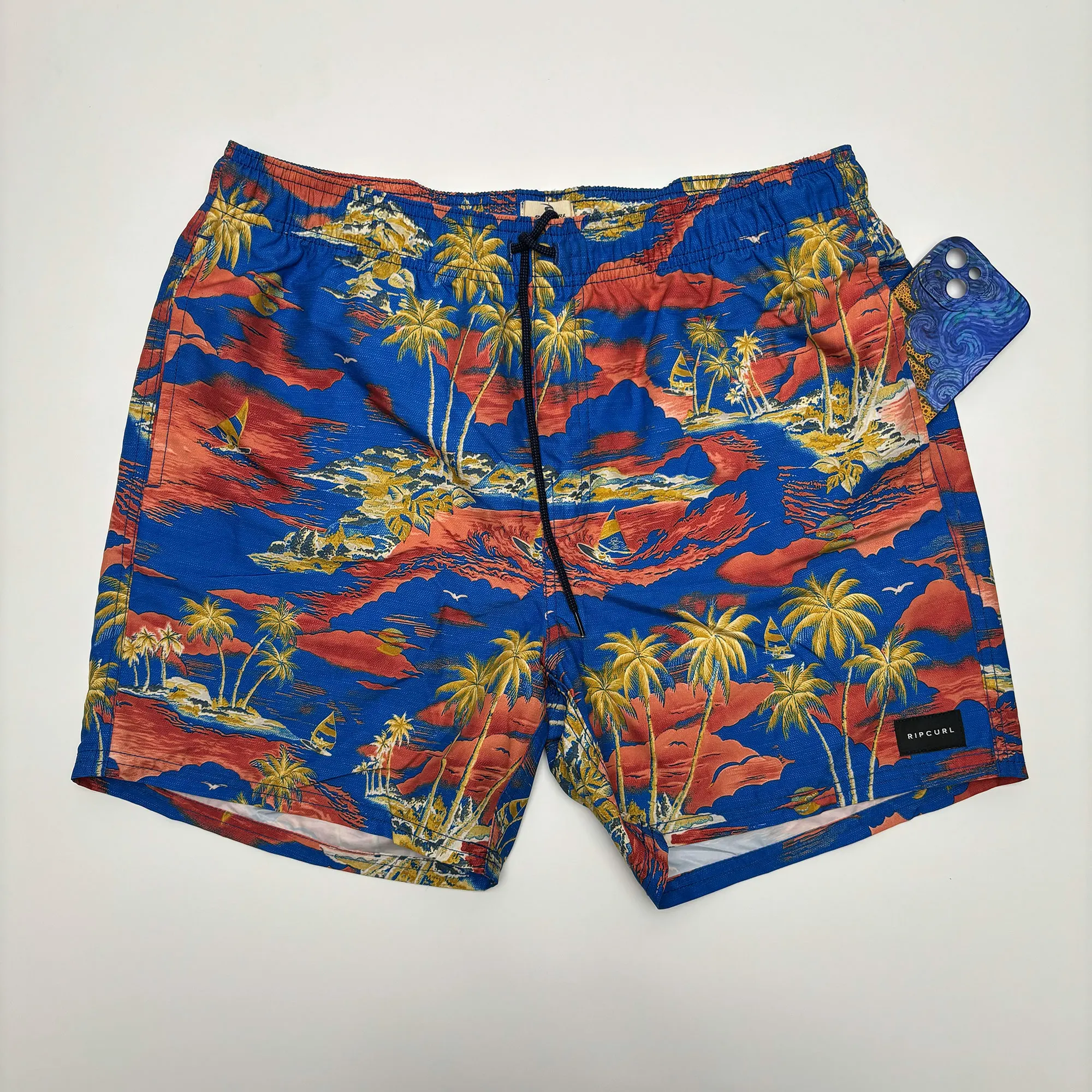 

Оригинальные шорты для волейбола Rip Curl Laydays 16 дюймов, эластичные шорты для плавания, быстросохнущие Бермуды, мужские шорты для серфинга с карманами