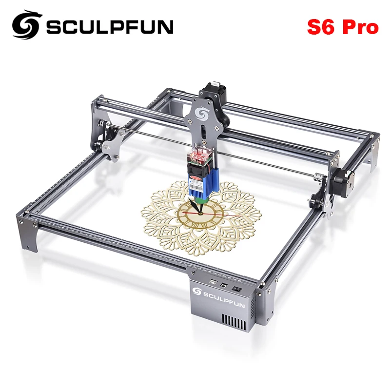 

Sculpfun S6 Pro 60W CO2 Laser Engraving Machine Carpentry Laser Engraver LD+FAC Wood Router 3D Printer Cutting Tool CNC 41x42cm