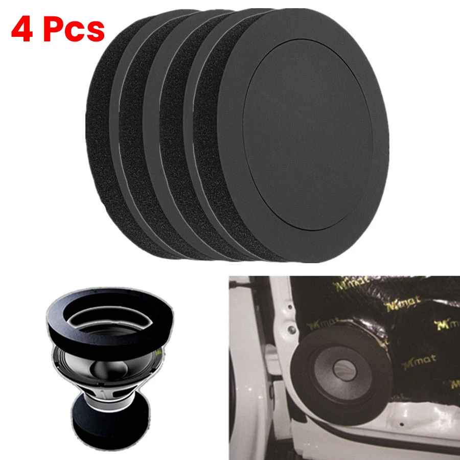 

4pcs 6.5" Car Sound Insulation Cotton Door Speaker Bass Ring Foam Woofer Pad Noise Sound Wave Accessories Automobiles Parts