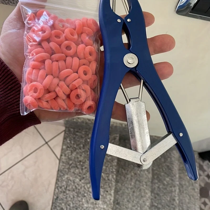 Animal Castration Pliers Bander 1pc 100Pcs Rings