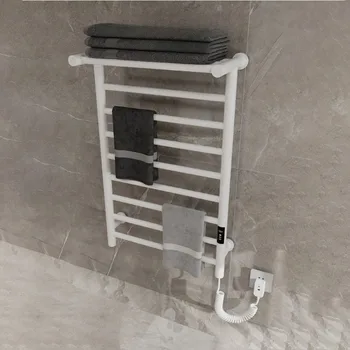 ราวแขวนผ้าเช็ดตัวแบบดิจิตอลติดผนังห้องน้ำ กันน้ำ เครื่องทำความร้อนผ้าเช็ดตัวไฟฟ้า สแตนเลส แขวนเก็บง่าย 2