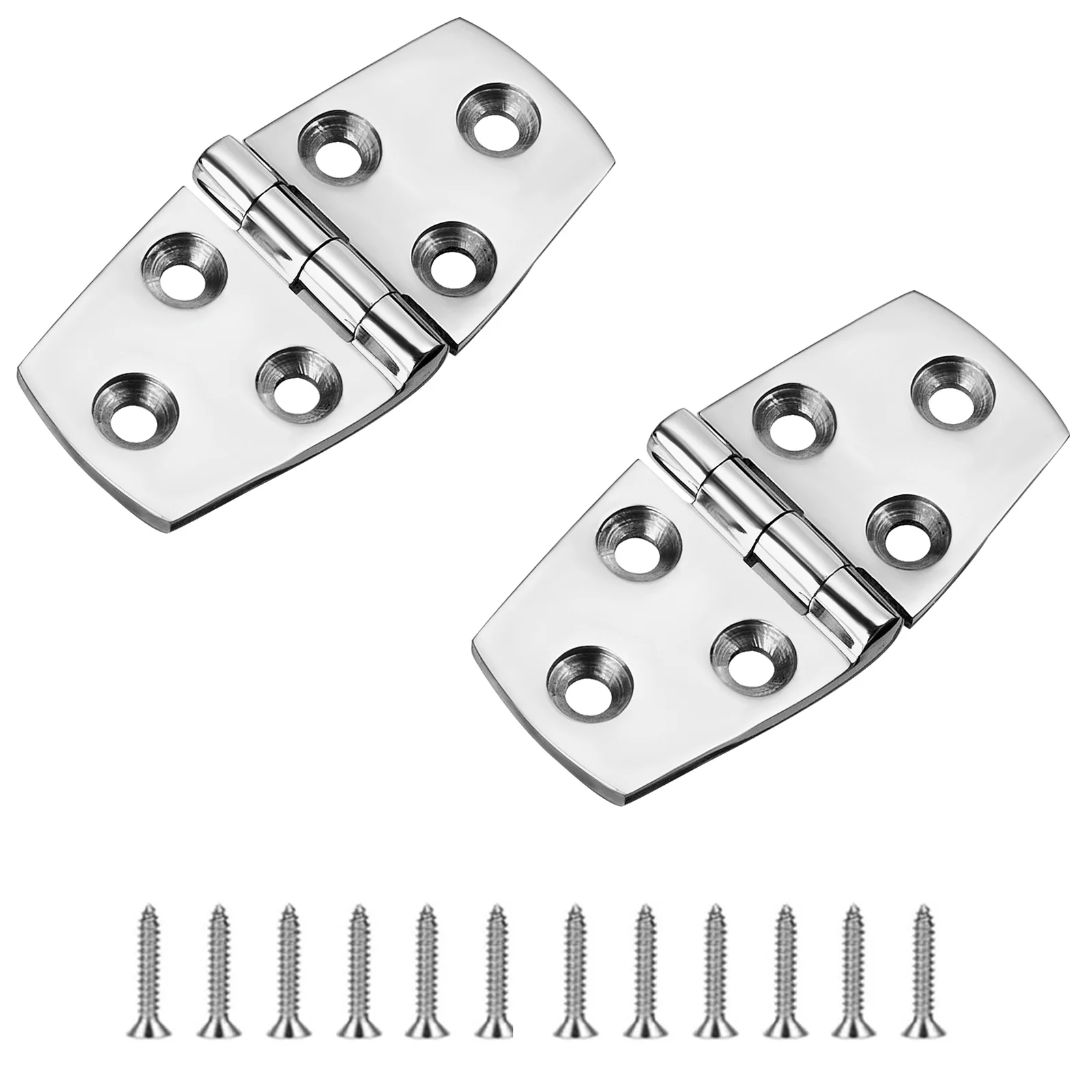 Boat Hatch Hinges, Marine Hinges Stainless Steel, 3 X 1.5 Inches (76 x 38MM),Heavy Duty 316 Ss with Screws (2 PCS) marine hatch locking locker stainless steel latch latch 316 stainless steel 38mm 45 mm 4pcs mounting hole diameter